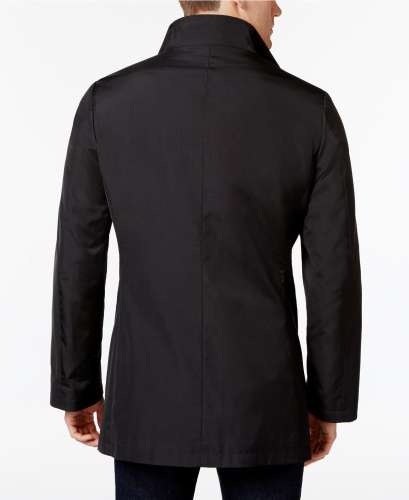 Calvin Klein Men's Slim Fit Black Solid Raincoat Mens Clothing Deals
